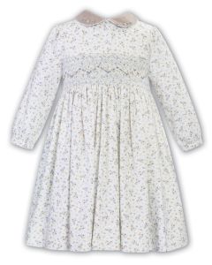 Sarah Louise Girls Ivory Dress with Smocking