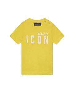 DSQUARED2 ICON Baby Bright Yellow T-shirt With White Logo
