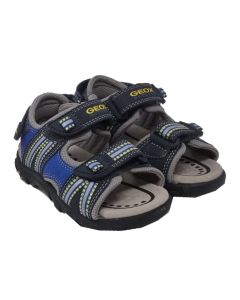 Geox Boys Blue, Grey And Yellow Strap Sandals