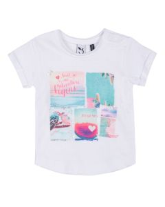 3Pommes Girl's Beach Print T-shirt