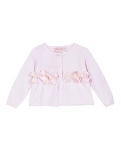Lili Gaufrette Girl's Pink Cardigan with Bows