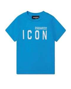 DSQUARED2 ICON Bright Blue T-shirt With White Logo