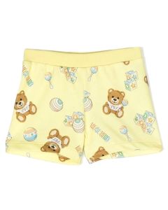 Moschino Baby Yellow Cotton Teddy Bear Shorts