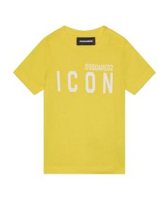 DSQUARED2 ICON Bright Yellow T-shirt With White Logo