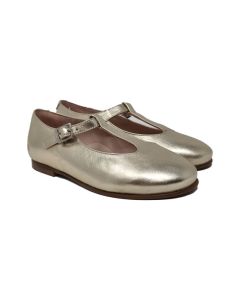 Beberlis Gold Flat Shoes With A Buckle Fastening