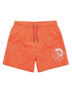 Diesel Bright Orange Logo Swim Shorts