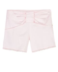 Lili Gaufrette Girls Pink Cotton Bow Shorts