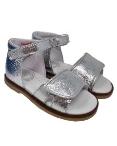 Beberlis Girls Metalic Textured Silver Sandals