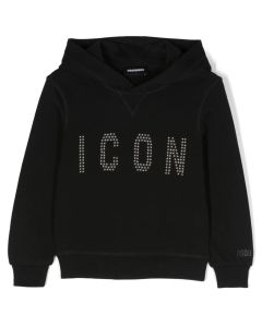 DSQUARED2 ICON Black Studded Logo Sweatshirt
