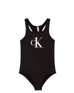 Calvin Klein Girls Black Logo Swimsuit
