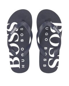 BOSS Kidswear Boys Navy Blue Logo Flip-Flops