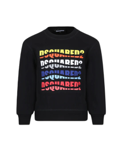 DSQUARED2 Black Contrasting, All-Over Logo Sweatshirt
