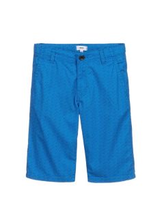 BOSS Kidswear Boys Blue All Over Logo Shorts
