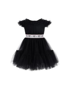 Chiara Ferragni Kids Black Frilly Tulle Dress