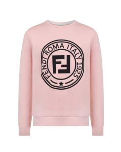 FENDI Girls Pink Black Stamp Logo Sweatshirt
