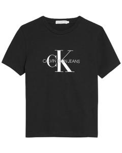 Calvin Klein Black Cotton Logo T-Shirt SS24
