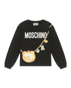 Moschino Girl&#039;s Black Long Sleeved Top SS24