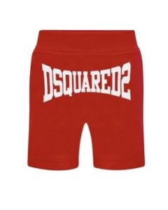 DSQUARED2 Red Stretched Logo Jersey Shorts