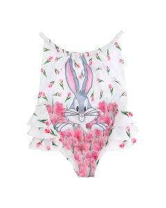 Monnalisa White Bugs Bunny Swimsuit