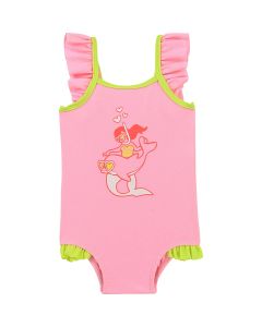 Billieblush Little Girl & Dolphin Print Pink Swimsuit