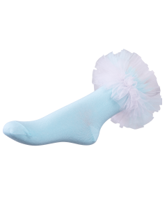 Daga Girls Pastel Green Ankle Socks With Green And White Tulle Frill