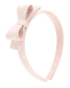 Monnalisa Pink & White Spotty Bow Hairband