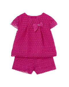 Mayoral Baby Girl Fucsia 2 Piece Guipure Set