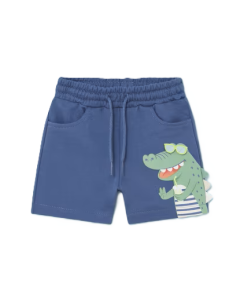 mayoral Boys Blue Cotton Jersey Crocodile Shorts