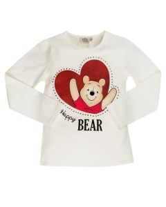 Everything Must Change Winnie the Pooh Ivory Long Sleeve Love Heart Top