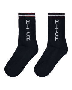 MITCH Navy Blue, Red And White 'Bari' Socks
