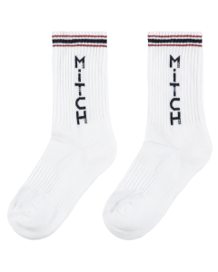 MITCH White, Red And Navy Blue 'Bari' Socks