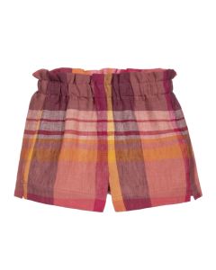 Il Gufo Pink & Orange Check Shorts