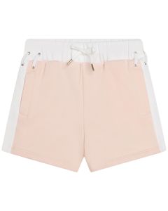 Chloé Girls Pink & Ivory Laced Organic Cotton Sweatshirt Shorts