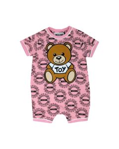 Moschino Baby Girls Pink All-Over Circle Logo Shortie