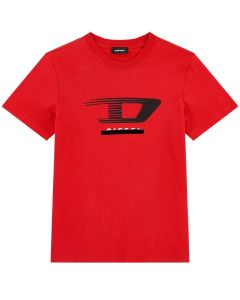 Diesel Red Cotton D Logo T-Shirt