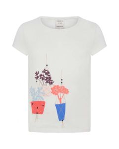 Carrément Beau Ivory T-Shirt With Hanging Basket Print