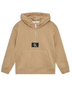 Calvin Klein Boys Brown Quilted Mix Media Hoody
