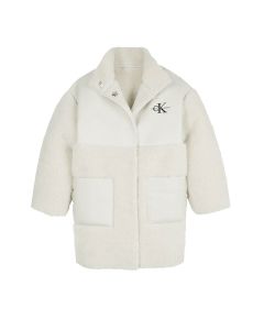 Calvin Klein Faux Leather Teddy Sherpa Coat