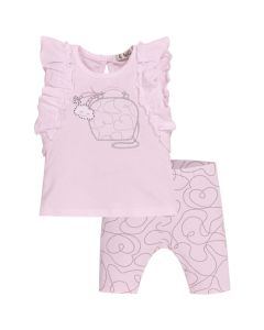 Everything Must Change Baby Pale Pink T-shirt And Legging Set With Love Heart Design