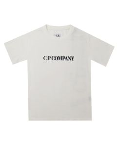 C.P. Company Boys White Front & Back Logo T-Shirt