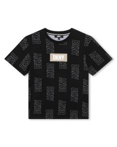 Dkny Black Short-Sleeved T-Shirt With Logo Motif And Logo Print