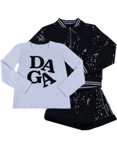 Daga Girls Black Sequin Shorts Set