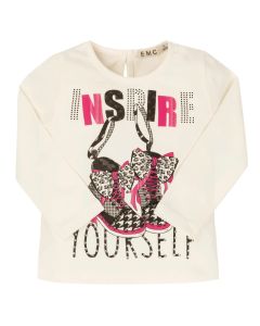 Everything Must Change Ivory Cotton Jersey 'Inspire Yourself' Top