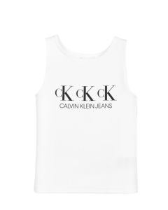 Calvin Klein Jeans White Logo Vest Top