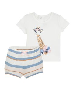 Absorba Baby Girl's Giraffe Short and T-Shirt Set