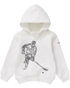 Il Gufo Milky White Ice Hockey Embroidered  Motif Sweatshirt