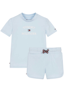 Tommy Hilfiger SS24 Baby Boys Pale Blue Cotton Shorts Set
