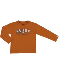 Mayoral Boys Orange Long Sleeve Top With Outdoors Print