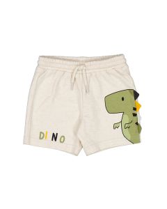 Mayoral Little Boys Oat Shorts With Printed And Embroidered Dinosaur