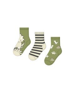Mayoral Little Boys Green Dinosaur Themed Pack Of 3 Socks